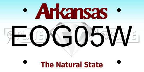 EOG05W Arkansas License Plate
