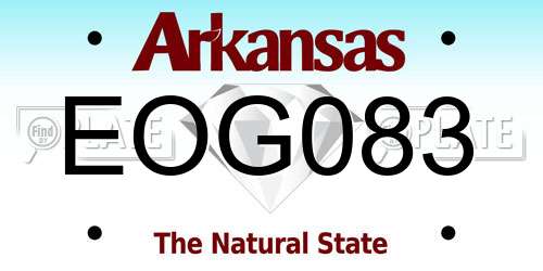 EOG083 Arkansas License Plate