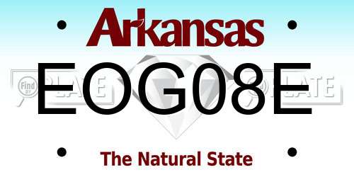 EOG08E Arkansas License Plate