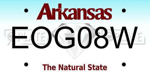 EOG08W Arkansas License Plate
