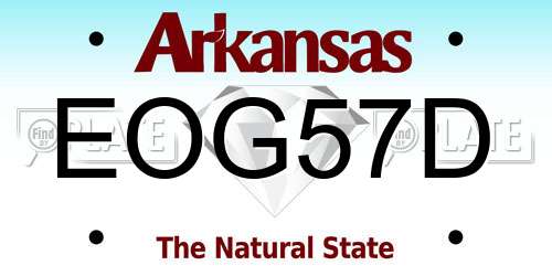 EOG57D Arkansas License Plate