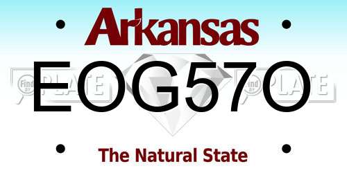 EOG57O Arkansas License Plate