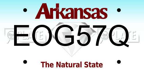 EOG57Q Arkansas License Plate