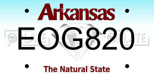 EOG820 Arkansas License Plate