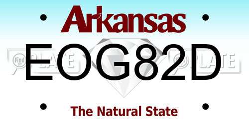 EOG82D Arkansas License Plate