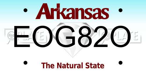 EOG82O Arkansas License Plate