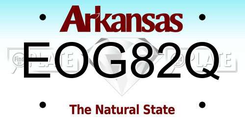 EOG82Q Arkansas License Plate