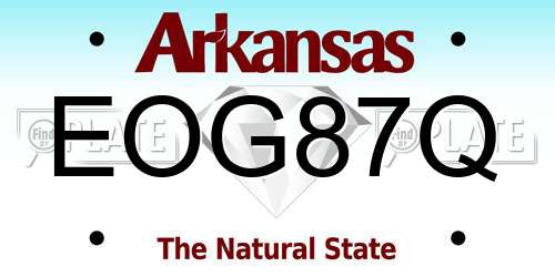 EOG87Q Arkansas License Plate