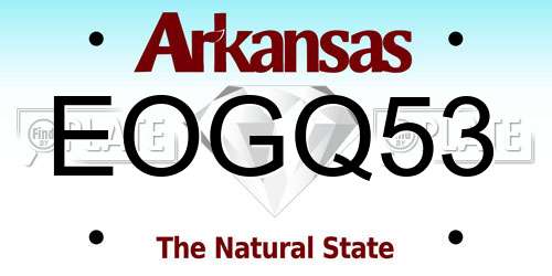 EOGQ53 Arkansas License Plate