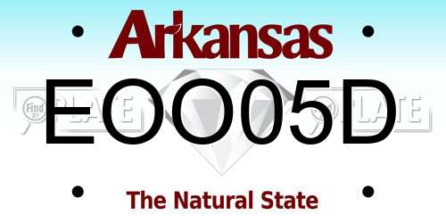 EOO05D Arkansas License Plate