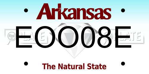 EOO08E Arkansas License Plate
