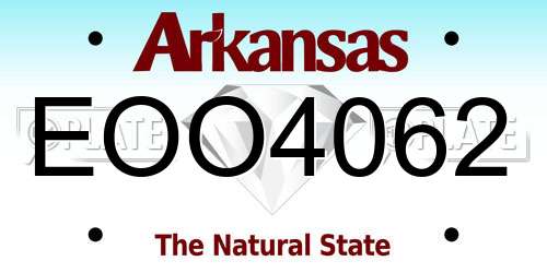 EOO4062 Arkansas License Plate