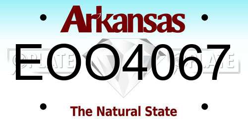EOO4067 Arkansas License Plate