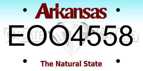 EOO4558 Arkansas License Plate
