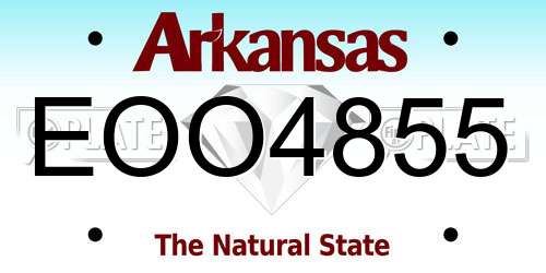 EOO4855 Arkansas License Plate