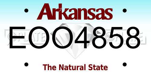 EOO4858 Arkansas License Plate
