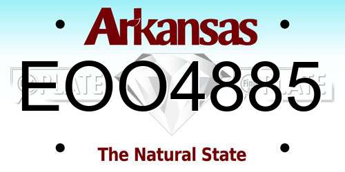 EOO4885 Arkansas License Plate