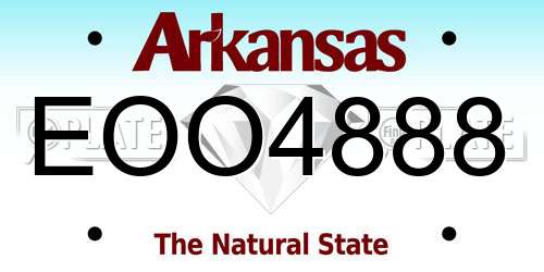 EOO4888 Arkansas License Plate