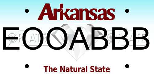 EOOABBB Arkansas License Plate