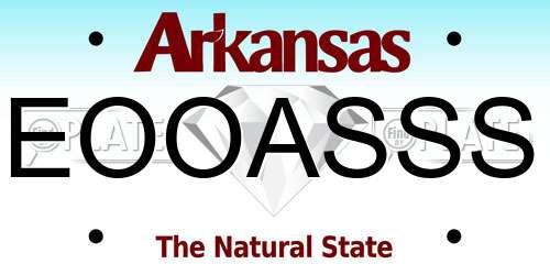 EOOASSS Arkansas License Plate