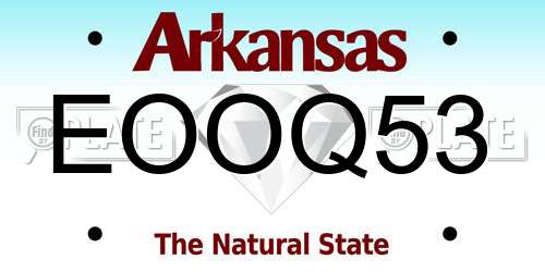 EOOQ53 Arkansas License Plate
