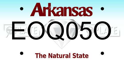 EOQ05O Arkansas License Plate