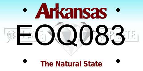 EOQ083 Arkansas License Plate