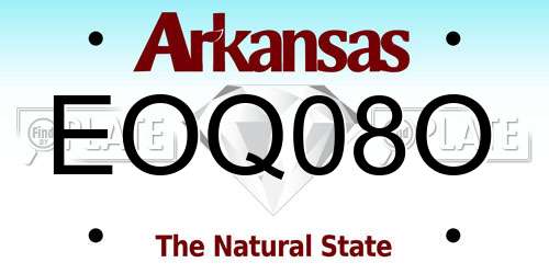 EOQ08O Arkansas License Plate