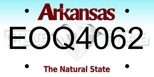 EOQ4062 Arkansas License Plate