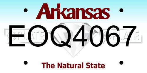 EOQ4067 Arkansas License Plate