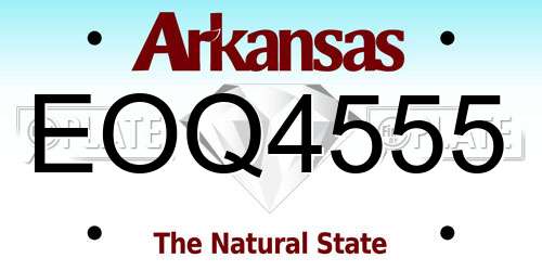 EOQ4555 Arkansas License Plate