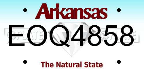 EOQ4858 Arkansas License Plate