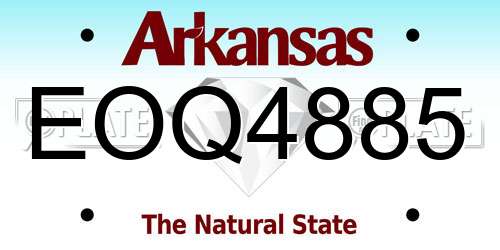 EOQ4885 Arkansas License Plate