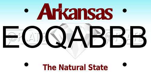 EOQABBB Arkansas License Plate