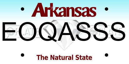 EOQASSS Arkansas License Plate