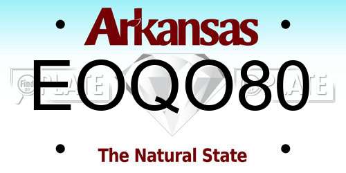 EOQO80 Arkansas License Plate