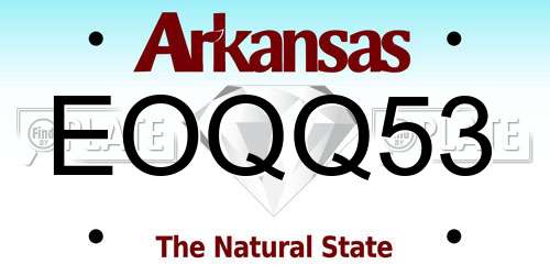EOQQ53 Arkansas License Plate