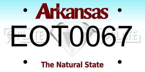 EOT0067 Arkansas License Plate