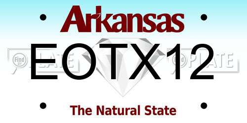 EOTX12 Arkansas License Plate