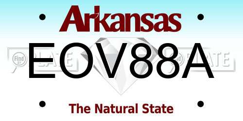 EOV88A Arkansas License Plate