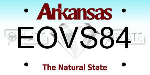 EOVS84 Arkansas License Plate