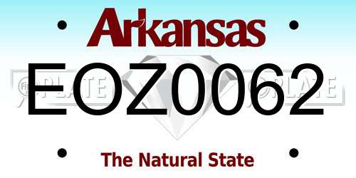 EOZ0062 Arkansas License Plate