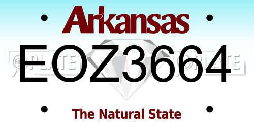 EOZ3664 Arkansas License Plate