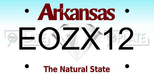 EOZX12 Arkansas License Plate