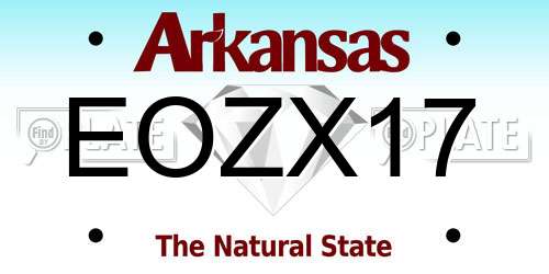 EOZX17 Arkansas License Plate