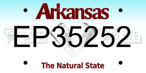 EP35252 Arkansas License Plate