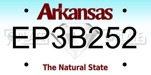 EP3B252 Arkansas License Plate