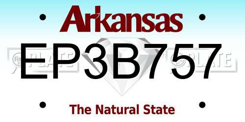 EP3B757 Arkansas License Plate