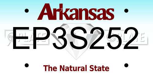 EP3S252 Arkansas License Plate