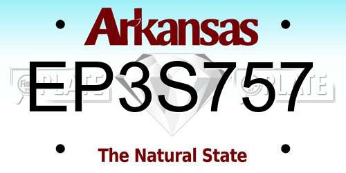 EP3S757 Arkansas License Plate